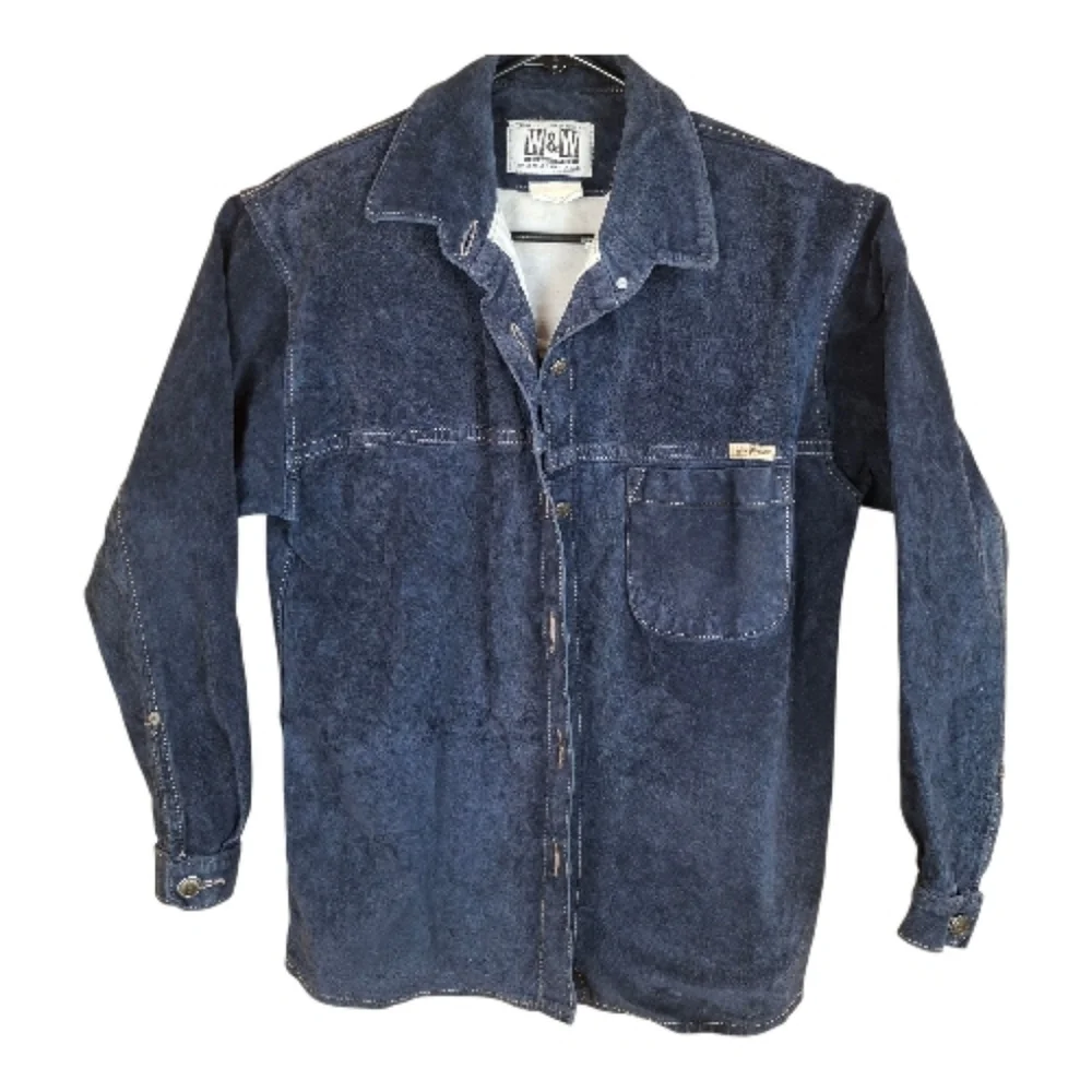 Vintage Wash & Wear Leather Suede Button Up Overshirt Jacket Shirt Coat - Picture 2 of 12